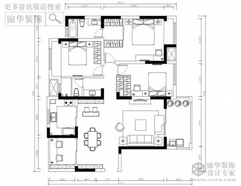 雍福龙庭134平米户型解析-装修设计方案-南京锦华装饰