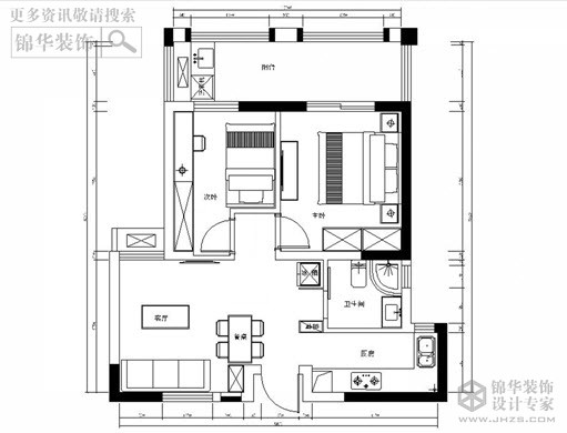 龙庭水岸80平米户型解析-装修设计方案-南京锦华装饰